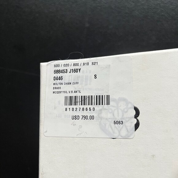 NWT Alexander McQueen Molten Chain Cuff Bracelet Silver Sz Small - Picture 4 of 16